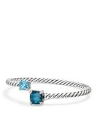 David Yurman Chatelaine Bypass Bracelet With Hampton Blue Topaz, Blue Topaz & Diamonds