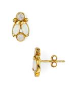 Argento Vivo Simulated Opal Cluster Stud Earrings