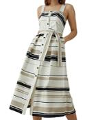 Karen Millen Striped Button-front Midi Dress