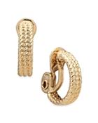 Lauren Ralph Lauren Rope Detailed Clip On Hoop Earrings