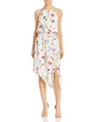 Parker Herley Asymmetric Floral-print Silk Dress