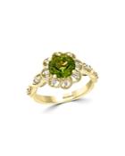 Bloomingdale's Peridot & Diamond Flower Ring In 14k Yellow Gold - 100% Exclusive