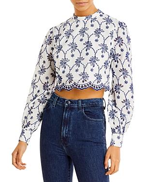 Aqua Chelsee Cotton Eyelet Crop Top - 100% Exclusive