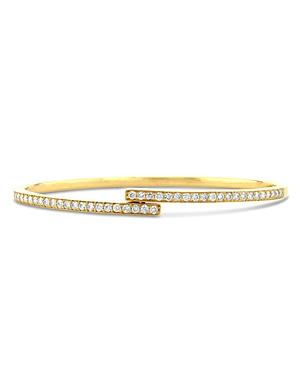 Rachel Reid 14k Yellow Gold Diamond Bypass Bangle Bracelet