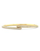 Rachel Reid 14k Yellow Gold Diamond Bypass Bangle Bracelet