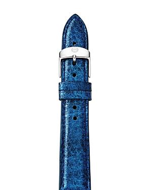 Michele Peacock Blue Leather Watch Strap, 16mm