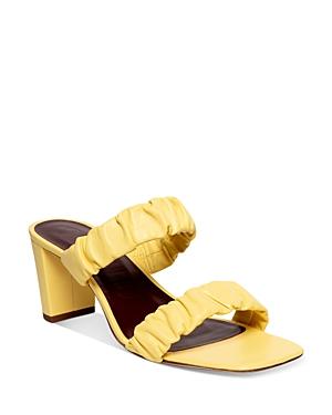 Staud Women's Frankie Ruched High Block Heel Slide Sandals