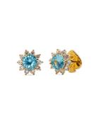 Kate Spade New York Sunny Cubic Zirconia Halo Stud Earrings In Gold Tone