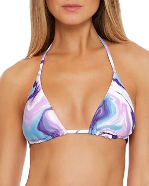 Becca By Rebecca Virtue Blue Agate Cheryl Reversible Triangle Bikini Top