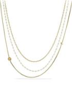 David Yurman Starburst Chain Necklace With Pearls In Gold