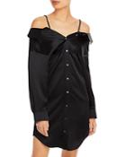 Alexanderwang.t Off-the-shoulder Shirt Dress