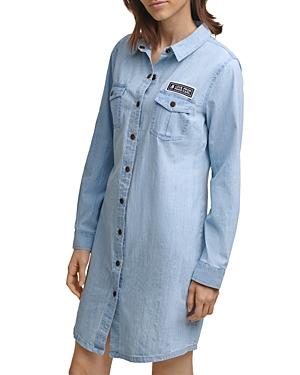Karl Lagerfeld Paris Cotton Denim Shirt Dress