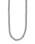 Lagos Caviar Mini Rope Necklace With 18 Kt. Stations, 16