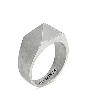 Allsaints Pyramid Signet Band Ring In Sterling Silver