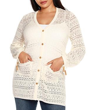 Belldini Plus Open Knit Duster Cardigan