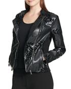 Calvin Klein Flocked Faux-leather Jacket