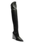 Schutz Women's Cyrus Up Pointed Toe Rhinestone Heel Over The Knee Boots