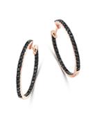 Bloomingdale's Black Diamond Inside-out Large Hoop Earrings In 14k Rose Gold, 1.35 Ct. T.w. - 100% Exclusive