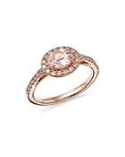 Bloomingdale's Morganite & Diamond Oval Halo Ring In 14k Rose Gold - 100% Exclusive