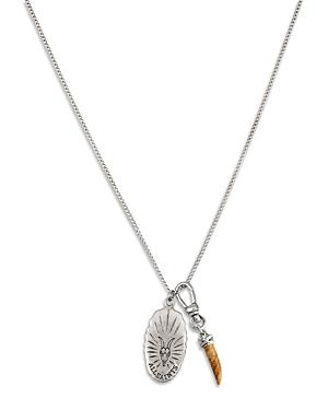 Allsaints Saint & Horn Pendant Necklace, 18