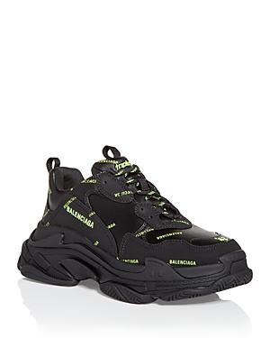 Balenciaga Men's Triple S All Over Logo Low Top Sneakers