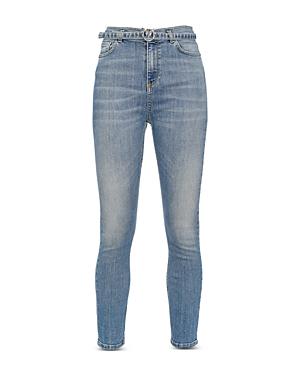 Pinko Susan Belted Skinny Jeans In Azzurr