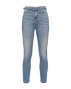 Pinko Susan Belted Skinny Jeans In Azzurr