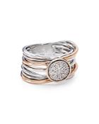 Bloomingdale's Marc & Marcella Pave Diamond Layered Ring In Sterling Silver & 14k Rose Gold-plated Sterling Silver, 0.08 Ct. T.w. - 100% Exclusive