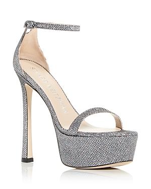Stuart Weitzman Women's Nudistcurve Hollywood Glitter Platform High Heel Sandals