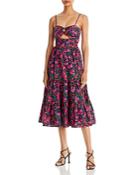Aqua Cotton Floral Print Cut Out Dress - 100% Exclusive