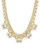 Sparkling Sage Layered Chain & Embellishment Crescent Necklace - Compare At $147