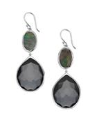 Ippolita Sterling Silver Hematite Rock Crystal & Black Shell Drop Earrings