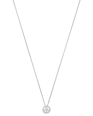 Bloomingdale's Diamond Peace-sign Pendant Necklace In 14k White Gold, 0.15 Ct. T.w. - 100% Exclusive