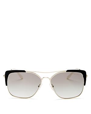 Prada Women's Mirrored Brow Bar Square Sunglasses, 58mm