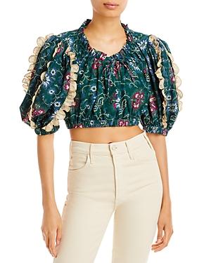 Sea New York Robina Puff Sleeve Cotton Top