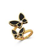 Roberto Coin 18k Yellow Gold Onyx & Diamond Butterfly Bypass Ring - 100% Exclusive