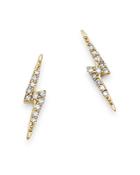 Moon & Meadow 14k Yellow Gold Diamond Lightening Bolt Stud Earrings - 100% Exclusive