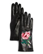 Bloomingdale's Embroidered Leather Gloves - 100% Exclusive
