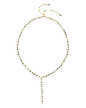Crislu Bezel Set Adjustable Y Necklace, 28