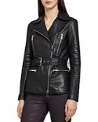 Reiss Dulcie Belted Leather Jacket