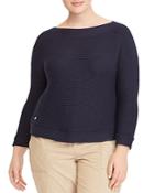 Lauren Ralph Lauren Plus Textured Knit Boatneck Sweater
