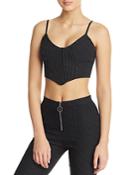 Tiger Mist Halle Pinstriped Bustier Cropped Top