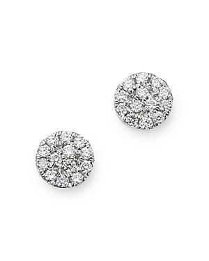 Meira T 14k White Gold Diamond Cluster Disc Stud Earrings