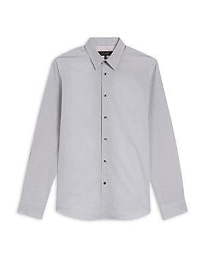 Ted Baker Coastss-ls Cotton Geo Print Slim Fit Button Down Shirt