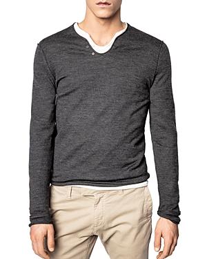 Zadig & Voltaire Monastir Intarsia Skull Henley Sweater