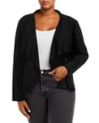 Aqua Curve Faux Suede Drape Jacket
