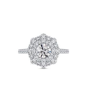 De Beers Forevermark Center Of My Universe Floral Halo Ring In 18k White Gold, 1.80 Ct. T.w.