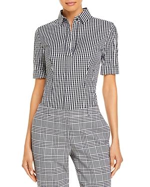 Boss Bashini Checked Elbow Sleeve Blouse