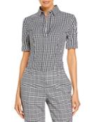 Boss Bashini Checked Elbow Sleeve Blouse