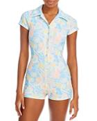 Frankies Bikinis Rose Terry Romper Swim Cover-up
